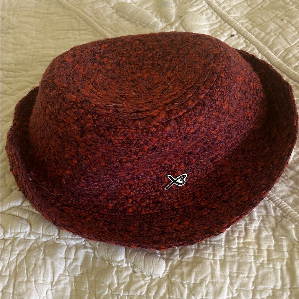 Red Woven Betmar NY Hat like new